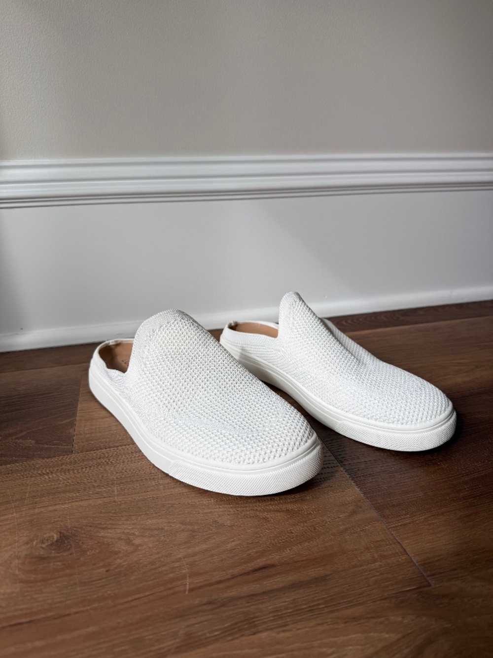 Lucky Brand White Slip On Sneakers Textured Mule Shoes